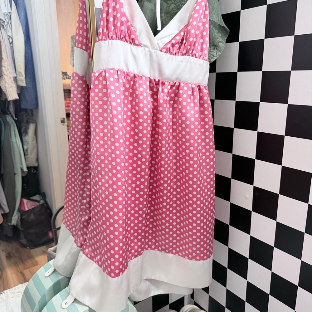 vintage Pink Polka Dot Dress